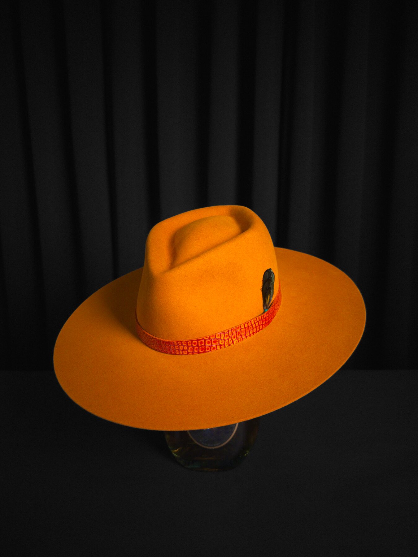 Bespoke fur-felt hat, studio still life — Alta Aura Designs